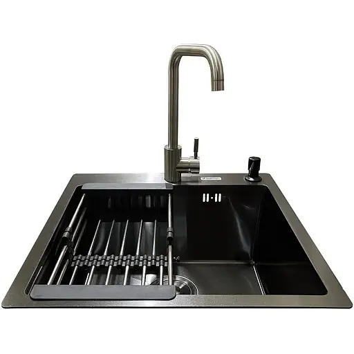 Комплект мойка + смеситель Romzha Arta U-450S BL(B) - фото 2