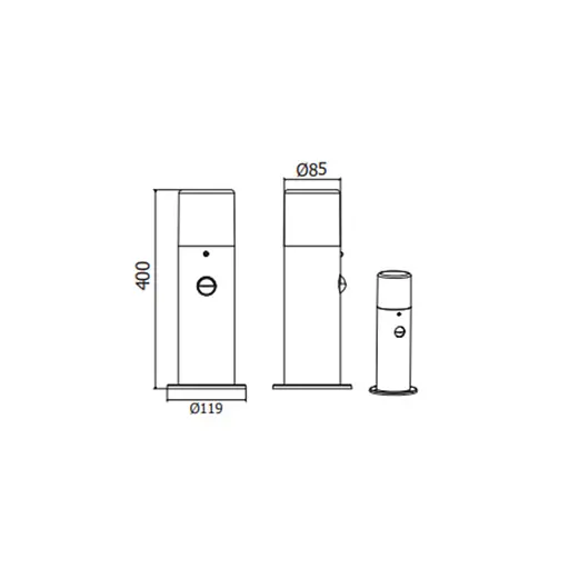 Світильник садовий з датчиком руху CORTA-P E27 IP44 40 см графіт | Line F | Арт. OS-CORP40P-30 - фото 6