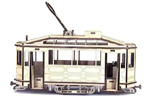 Дерев'яний конструктор Трамвай Sanok SW1 | Woodzle | 151 деталь - фото 1