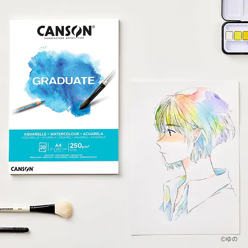 Склейка бумаги для акварели GRADUATE А4 (21х29,7см) 250г/м2 20л среднее зерно Canson - фото 3
