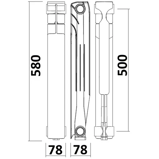 Радіатор алюмінієвий секційний Gallardo ALSTAND 500/80 (15674) - фото 3