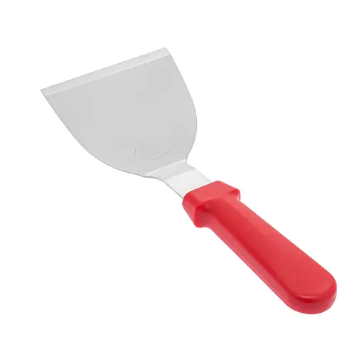 Шпатель скребок лопатка для теста из нержавеющей стали с пластиковой ручкой 25 см, Kitchen Master Красный 85287 - фото 9