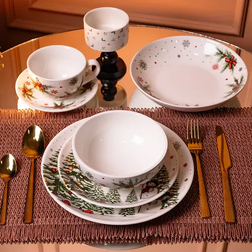 Столовый сервиз фарфоровый Christmas Tree 32 предмета на 6 персон Yiwu SG-32 - фото 2