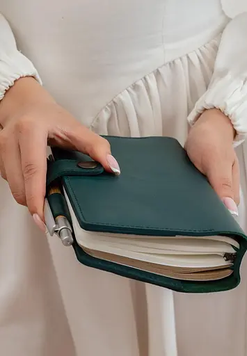 Шкіряний блокнот (Софт-бук) 4.0 зелений Краст - фото 8