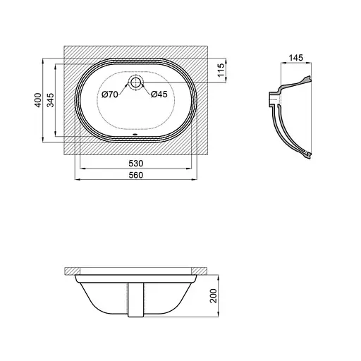 Умивальник Qtap Stork 565x385x210 White QT15110522W, Білий - фото 2