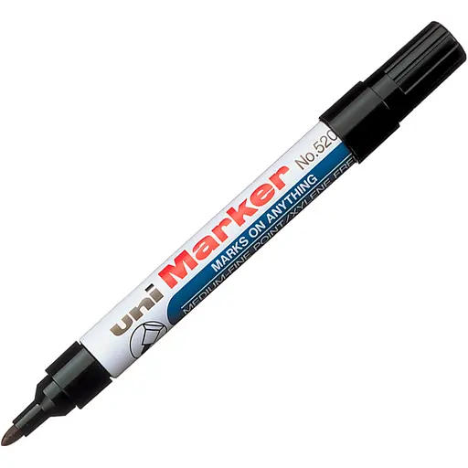 Маркер Uni Marker черный 1-3 мм (NO.520F SHRINK BLACK) - фото 1