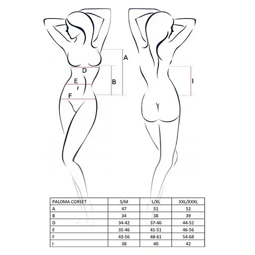 Корсет-сорочка с пажами Passion PALOMA CORSet white L/XL - фото 3