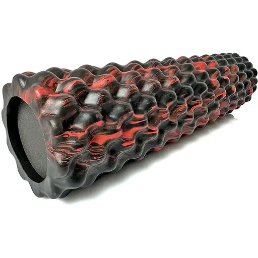 Масажний ролик EasyFit Bubbles 45 см Чорно-червоний (EF-2063) - фото 1