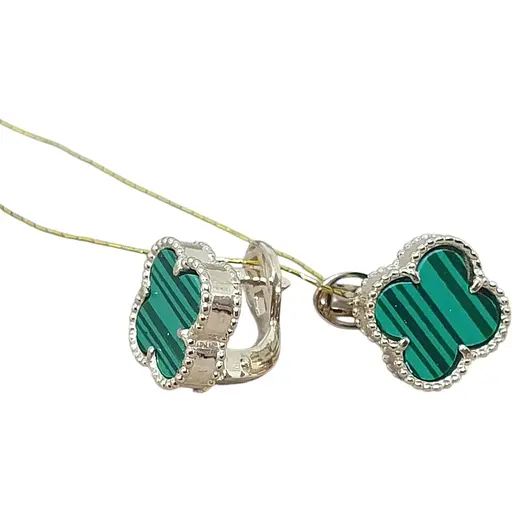 Золоті сережки Платон Конюшина з малахітом. 2С128/71Б