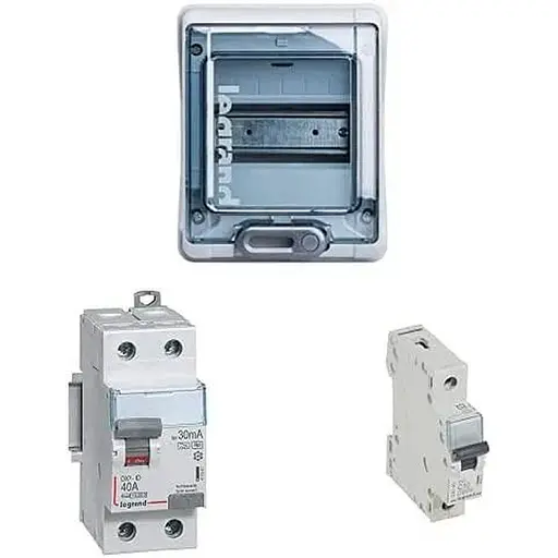 Модульна коробка Legrand 403575E + вимикач Legrand 411591 тип HPI + Legrand 403575