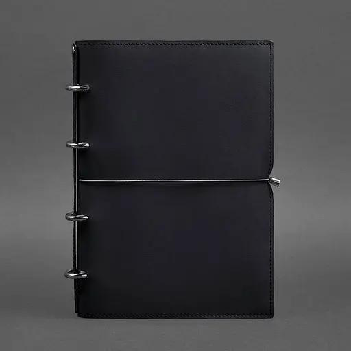 Шкіряний блокнот А4 на кільцях (Софт-бук) 9.0 в м'якій обкладинці синій Краст - фото 7