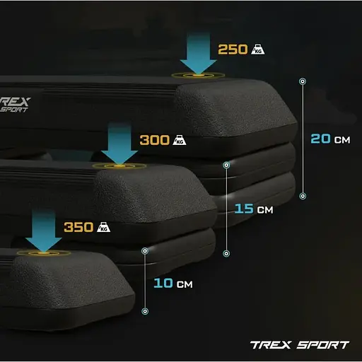 Степ платформа Trex Sport TX-038PAS до аеробіки 3-рівнева чорна - фото 9