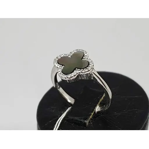 Срібне кільце Діама Конюшина з перламутром. 12111487034Ч 19,5 - фото 2