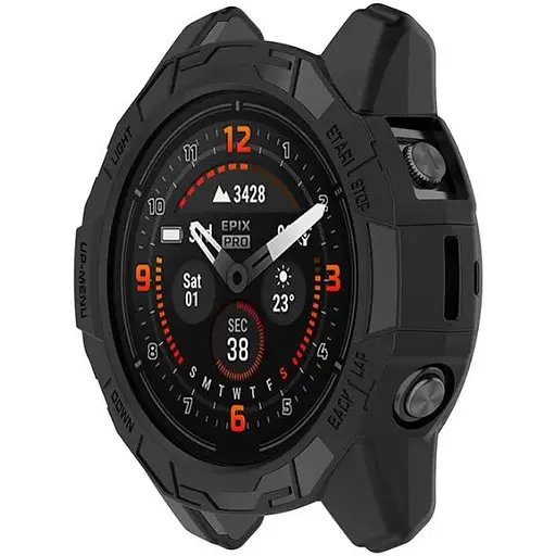 Чохол-бампер DK CDK для Garmin Fenix ​​7 Pro Силікон Outlines (018565) (black) - фото 3