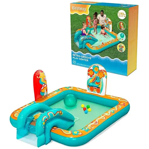 Надувной игровой центр Bestway 53164 с бассейном, горкой и мячами 193×152×74 см - фото 2