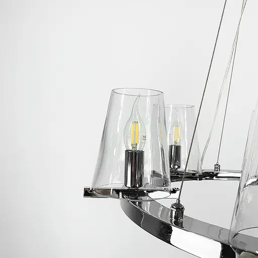 Підвісна срібна кільцева люстра PAUILLAC 60 см 6 плафонів Line.F MJ 106-600 - фото 3