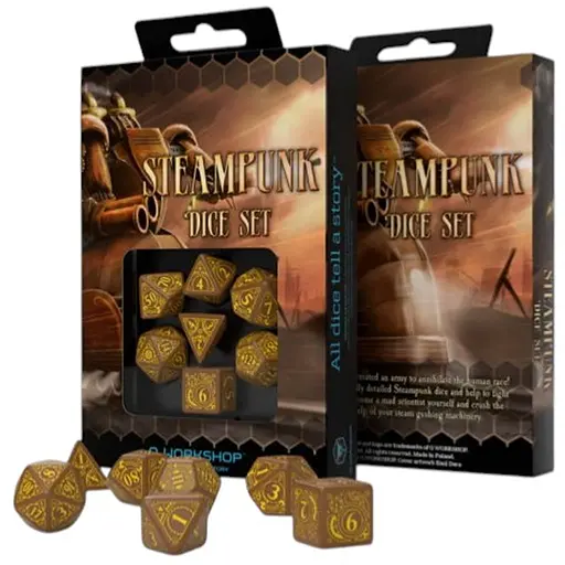 Набор кубиков Steampunk Brown & yellow Dice Set , 7 шт. (SSTE32) - фото 1