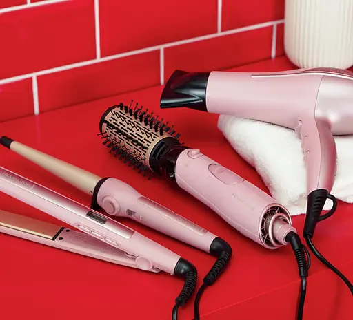 Фен-щетка Remington Coconut Smooth, 1000Вт, 2 режима, ионизация, холодный обдув, 2 насадки, черно-розовый - фото 9