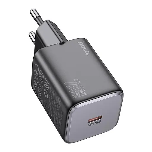 Адаптер сетевой Hoco Mighty single port charger N40 1Type-C, 20W/3A, PD/QC| - фото 2