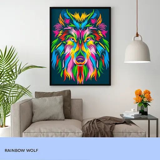 Картина за номерами 99IDEAS "Райдужний вовк" 40*50 см, GX23828 - фото 4