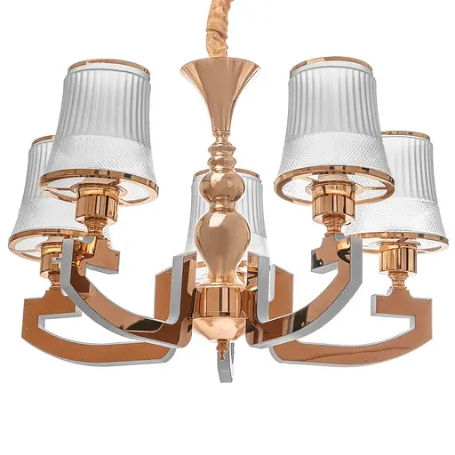 Люстра подвесная Brille прованс с абажуром E27 60W G (BKL-646S/5) - фото 5