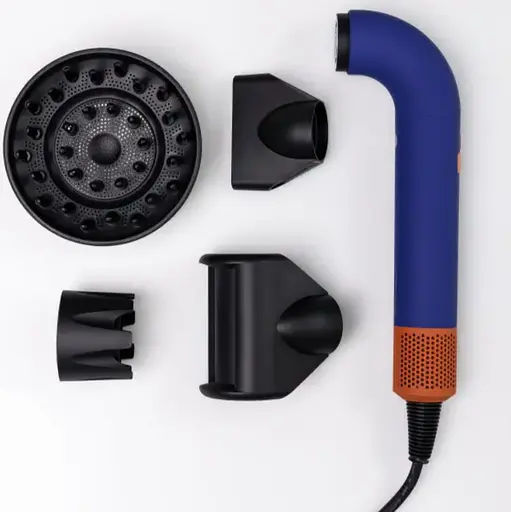 Фен-стайлер для волосся Super Hairdryer 1600 Вт 4 насадки, синій - фото 6