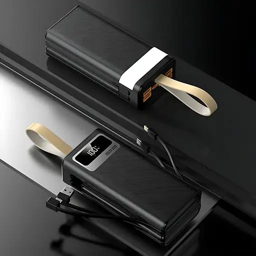 Портативное зарядное устройство Power Bank Borofone DBT35A 40000 mAh с быстрой зарядкой и фонарем кабель Type-C 22.5 Вт Черный - фото 2