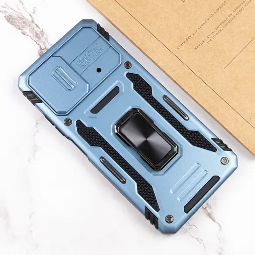 Ударостійкий чохол Camshield Army Ring для Xiaomi Poco F5 / Note 12 Turbo Блакитний / Light Blue - фото 6
