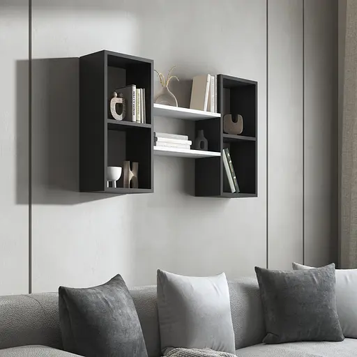 Навесная полка Vays M-11 с нишами для книг и декора ЛДСП 100x18x60 см для гостиной спальни кабинета - фото 8