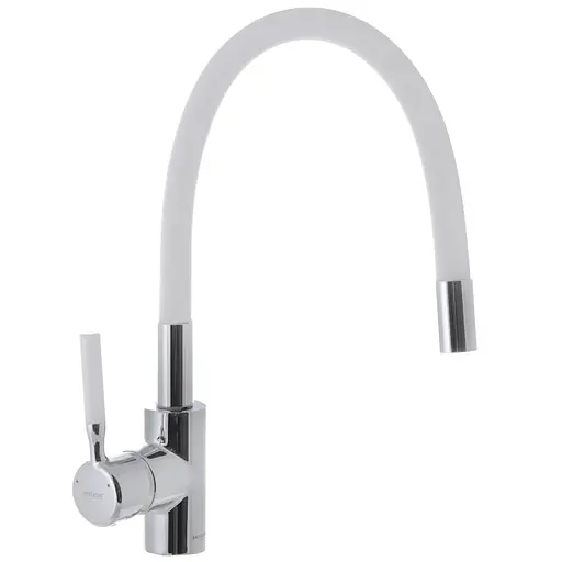 Змішувач для кухні із силіконовим виливом Mixxus Premium RIO 011 white MI5814 Хром - фото 1