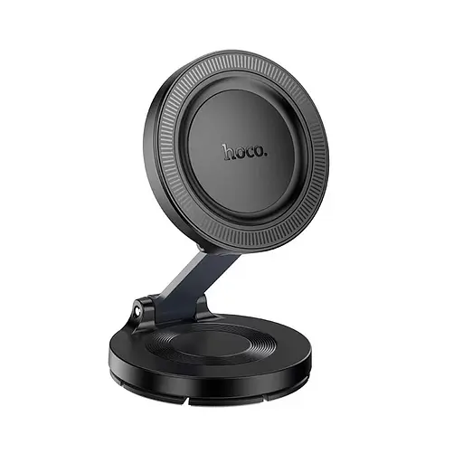 Автотримач для телефона HOCO H61 Show folding ring magnetic car holder (dashboard) Black Metal Gray - фото 3