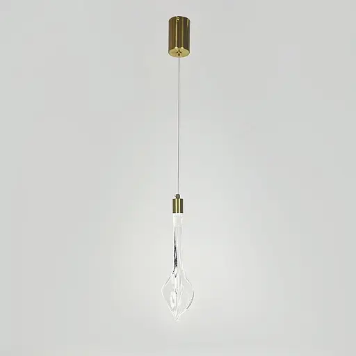 Витончений латунний світильник зі скляним підвісом 35х9,5 см | Арт. AA314/1 AB+CL | Line F - фото 1