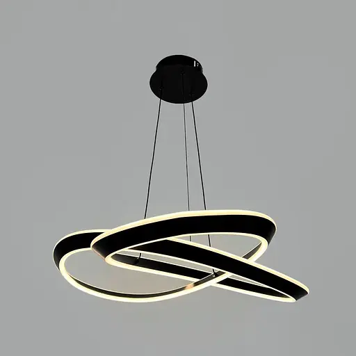 Підвісна кільцева люстра в переплетеному чорному корпусі 63х20 см | Line F | Арт. MJ319-600 BK - фото 3