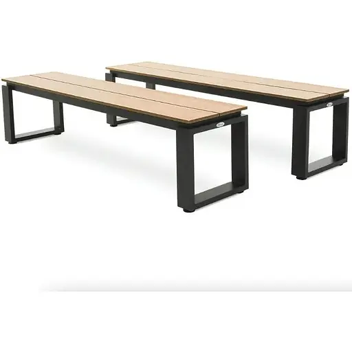 Набор садовой мебели Di Volio Trento стол + 2 скамейки бежевый - фото 10