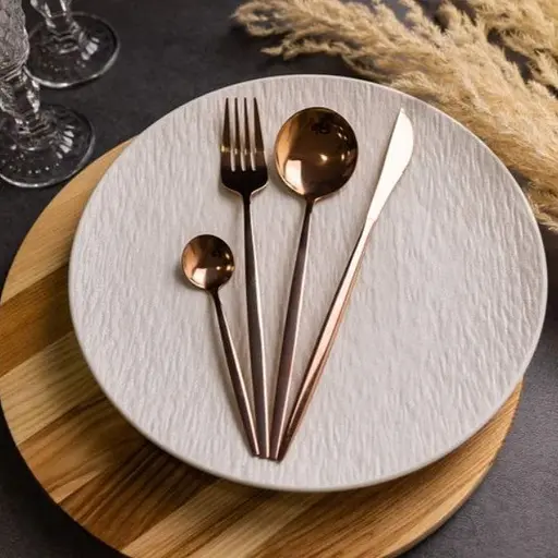 Набор столовых приборов Yiwu HP-20-44 нержавеющая сталь 24 предмета на 6 персон Бронзовый - фото 4