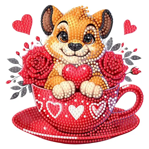 Алмазная мозаика Strateg ПРЕМИУМ Тигрёнок на бумажной основе размером 18х18 см (ZAV1818-10) - фото 1