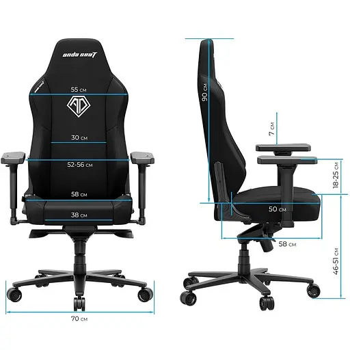 Крісло ігрове Anda Seat Phantom 3 XL Dark Gray Fabric (AD18XL-52-GB-F-G01) - фото 8
