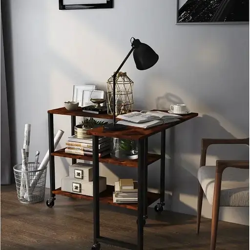 Стол L-образный Costway King вращающийся в стиле Loft - фото 10