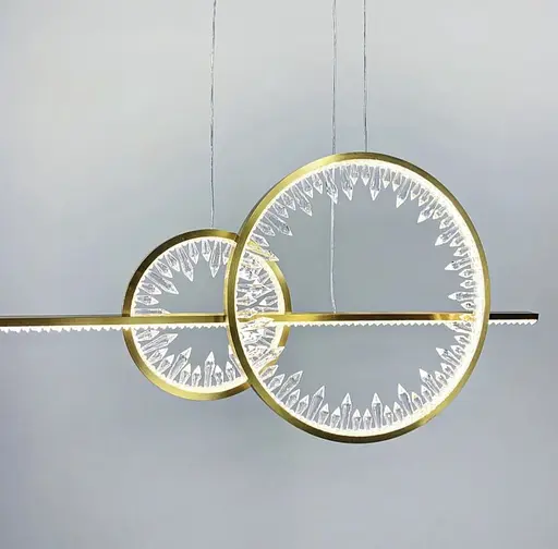 Видовжена світлодіодна люстра із кришталевими камінчиками | Арт. NO 3-1200 | Line F - фото 5