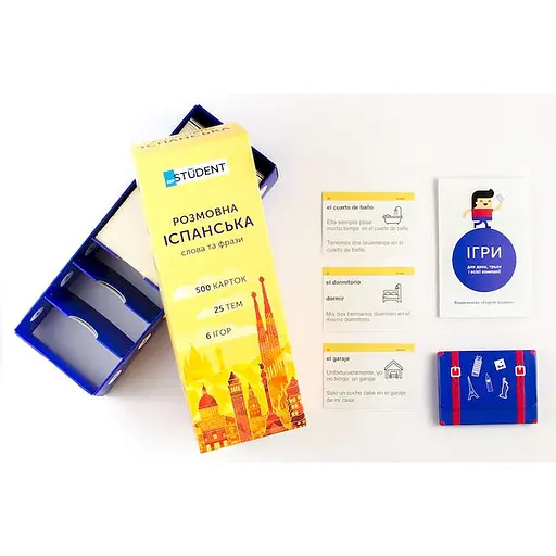 Настільна гра English Student Картки для вивчення розмовної іспанської мови English Student (укр.) (41313384) - фото 1