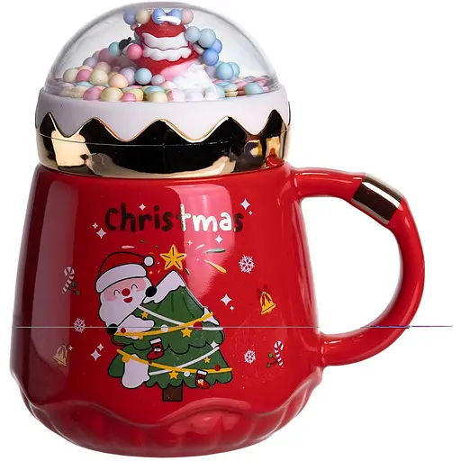 Чашка порцелянова Christmas 400 мл червоний Yiwu FM-CS-41D
