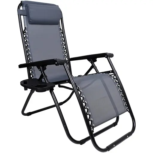 Раскладное садовое кресло шезлонг Orion Grey - фото 1