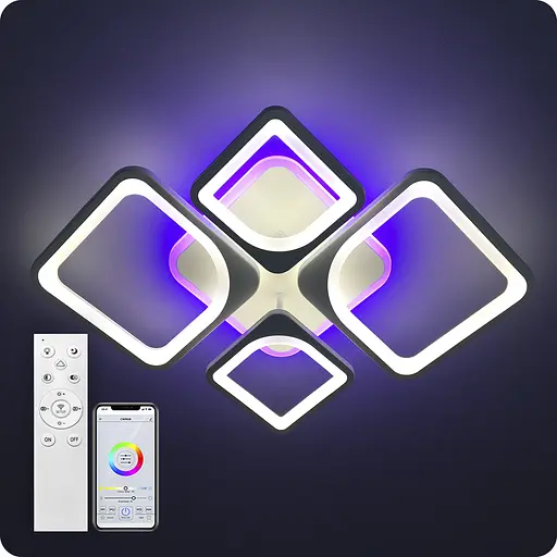 Люстра светодиодная 517 Light 3color с пультом 120Вт Белый (01672) - фото 6