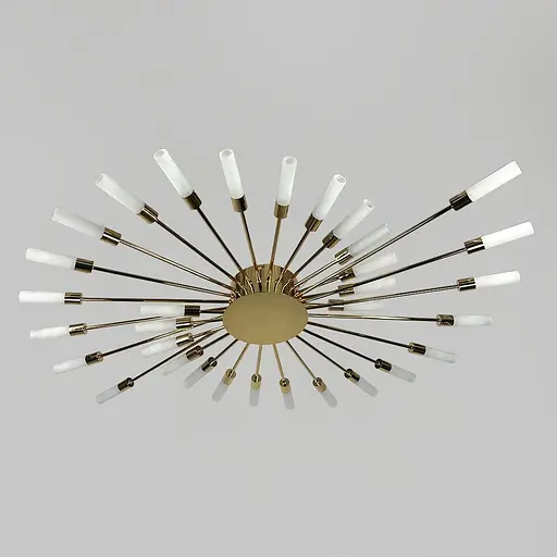 Потолочная золотая люстра в форме солнечной вспышки на 32 плафона G4 Ø 110х90 см | Line F | Ст. 1279/32 GD - фото 1