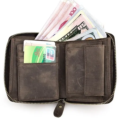 Мужской кожаный кошелек Vintage 10х11.5 см acs0015368 - фото 7