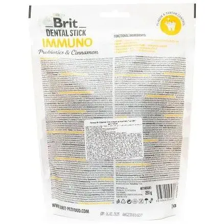 Ласощі для собак Brit Dental Stick Immuno для міцного імунітету, пробіотики та кориця 7 шт. 251 г - фото 3