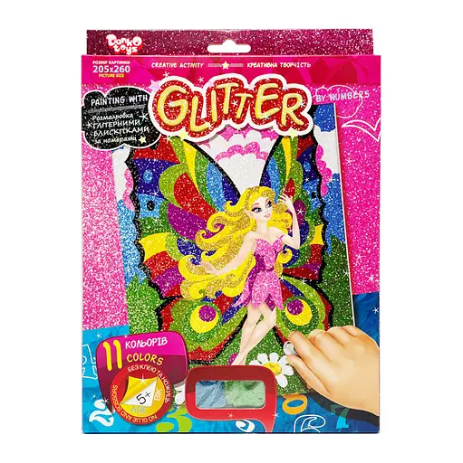 Раскраска глиттерными блестками по номерам Фея РГН-02-05 мини 20,5х26 см
