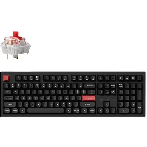 Keychron Клавіатура механічна K10 Pro 100Key, K pro Red, WL/BT/USB-A, EN/UKR, RGB, чорний
