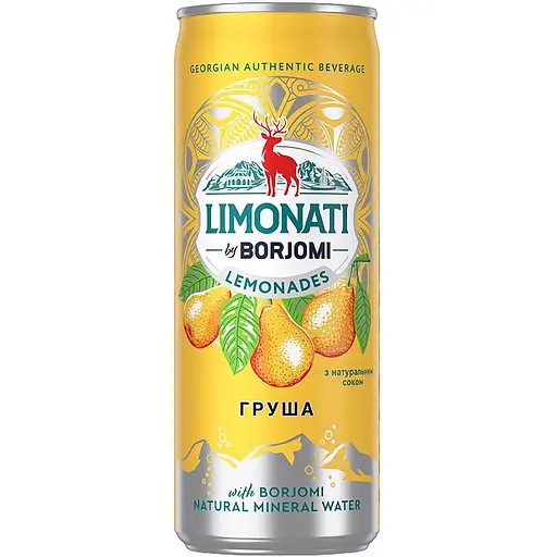 Уцінка. Лимонад Borjomi Limonati Груша 0.33 л  - фото 1