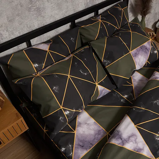 Комплект постельного белья Moon&Star Микросатин Premium Golden Marble King Size 220x240 наволочки 4х70х70 - фото 4